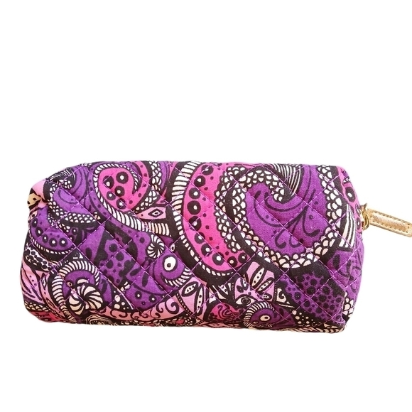 Dabney Lee Cosmetic Bag Pouch Travel Makeup Quilted Paisley Cotton - Picture 6 of 9